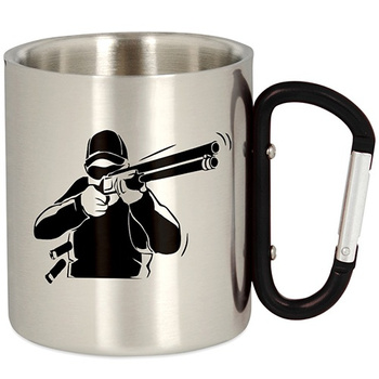 METAL TOURIST MUG WITH CARABINER