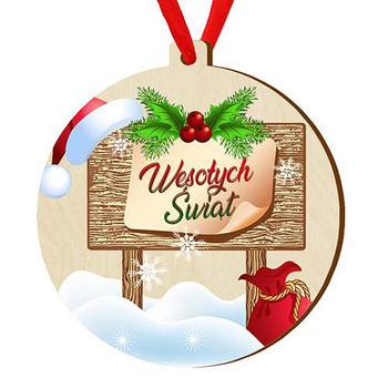 Wooden bauble for the Christmas tree