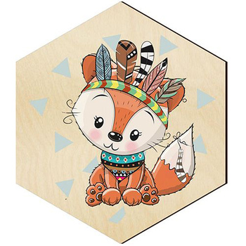  WOODEN DECORATIVE PANEL FOR A WALL HEXAGON