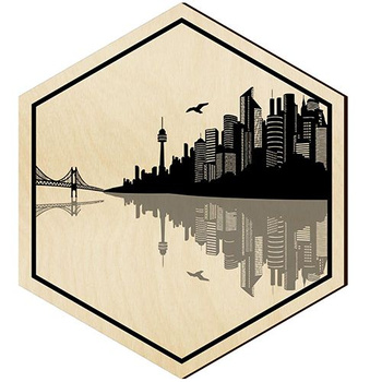  WOODEN DECORATIVE PANEL FOR A WALL HEXAGON