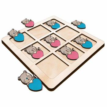 TIC TACK TOE GAME CAT AND HEART