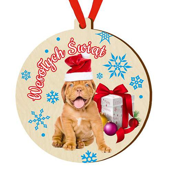 Wooden bauble for the Christmas tree