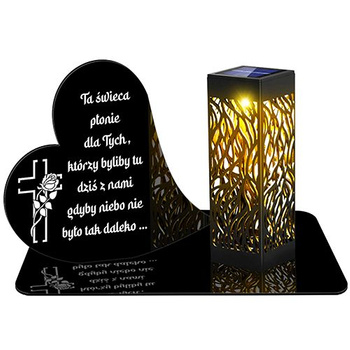 SOLAR LED CANDLE OPENWORK LAMP BASE STATUETTE FOR CEMETERY GRAVE LARGE HEART