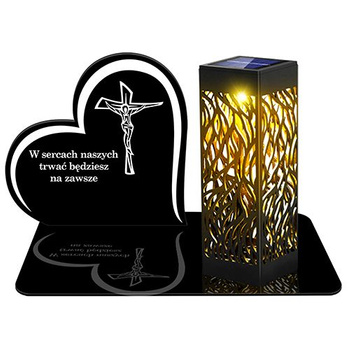 SOLAR LED CANDLE OPENWORK LAMP BASE STATUETTE FOR CEMETERY GRAVE LARGE HEART