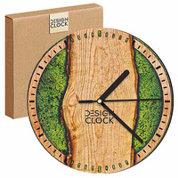 WALL CLOCK WOODEN NATURE GRASS