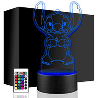  LILO AND STICH 3D LED NIGHT LAMP + REMOTE