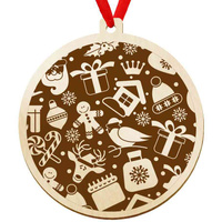 Wooden bauble for the Christmas tree