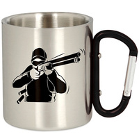 METAL TOURIST MUG WITH CARABINER