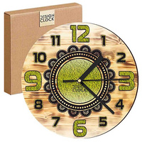 WALL CLOCK WOODEN NATURE GRASS