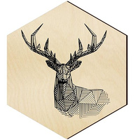  WOODEN DECORATIVE PANEL FOR A WALL HEXAGON