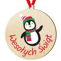 Wooden bauble for the Christmas tree