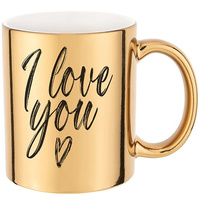 I LOVE YOU gold mirror mug
