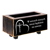 FLOWER POT FOR GRAVE ALL SAINTS CEMETERY HEART CROSS CANDLE