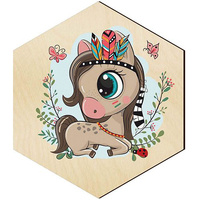  WOODEN DECORATIVE PANEL FOR A WALL HEXAGON