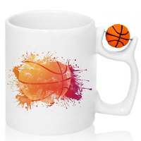 MUG HANDLE BALL FOR A BASKETBALL FAN BASKETBALL BASKETBALL PLAYER BASKET