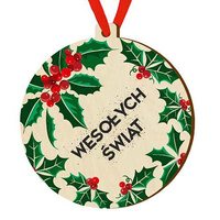 Wooden bauble for the Christmas tree