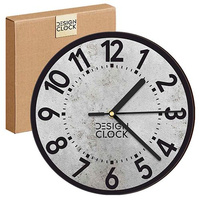  WALL CLOCK, WOODEN, LOFT, CONCRETE