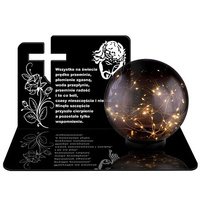 SOLAR LED CANDLE STATUETTE FOR CEMETERY GRAVE LARGE BALL