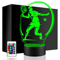  LED NIGHT LAMP TENNIS PLAYER 3D + REMOTE
