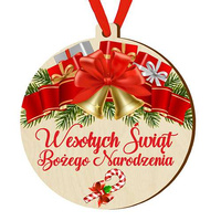 Wooden bauble for the Christmas tree