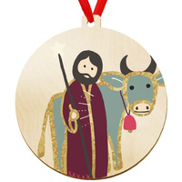 Wooden bauble for the Christmas tree