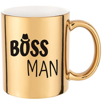 BOSS MAN gold mirror mug