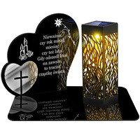 SOLAR LED CANDLE OPENWORK STAND STATUETTE FOR CEMETERY GRAVE LARGE HEART