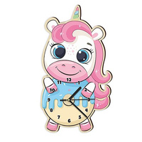WOODEN WALL CLOCK UNICORN FOR A CHILD