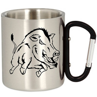 METAL TOURIST MUG WITH CARABINER