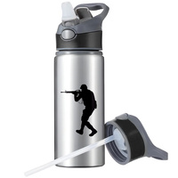 MUG SPORTS BOTTLE WATER BOTTLE WITH STRAW WITH HANDLE SURVIVAL 