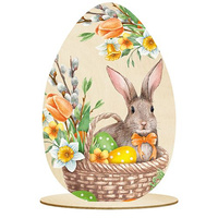 WOODEN EGG STATUETTE FOR EASTER