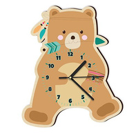 WOODEN WALL CLOCK BEAR  FOR A CHILD