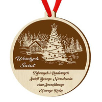 Wooden bauble for the Christmas tree