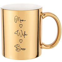 MOM WIFE BOSS gold mirror mug