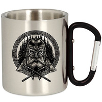 METAL TOURIST MUG WITH CARABINER