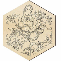 WOODEN DECORATIVE PANEL FOR A WALL HEXAGON