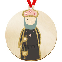 Wooden bauble for the Christmas tree