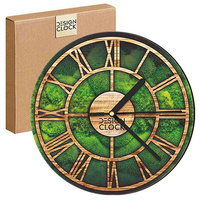 WALL CLOCK WOODEN NATURE GRASS
