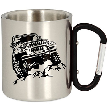 OFFROAD METAL TOURIST MUG WITH CARABINER