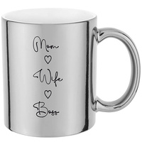 MOM WIFE BOSS silver mirror mug