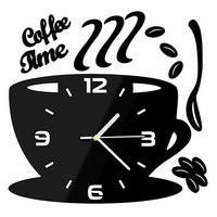 WALL CLOCK KITCHEN COFFEE CUP