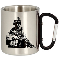 METAL TOURIST MUG WITH CARABINER 