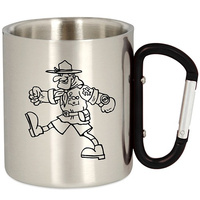 METAL TOURIST MUG WITH CARABINER