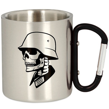 METAL TOURIST MUG WITH A CARABINER