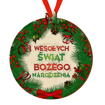 Wooden bauble for the Christmas tree