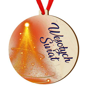 Wooden bauble for the Christmas tree