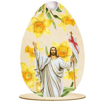 WOODEN EGG STATUETTE FOR EASTER