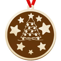 Wooden bauble for the Christmas tree