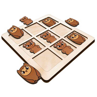 TIC TACK TOE GAME BEAR AND OWL