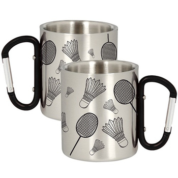 METAL MUG FOR A BADMINTON PLAYER